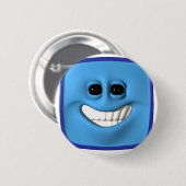 青い正方形 缶バッジ (正面&裏面)