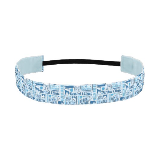 青い歯科医院パターン アスレチックヘッドバンド (正面)