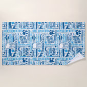 青い歯科医院パターン ビーチタオル (正面)