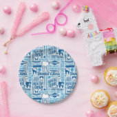 青い歯科医院パターン ペーパープレート (パーティー)