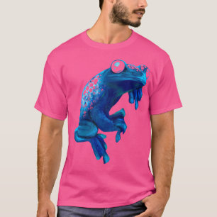 青い毒ダーツカエル色の外来動物アンフィブ Tシャツ