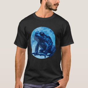 青い毒ダーツカエル色の外来動物アンフィブ Tシャツ