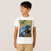 青い毒投げ矢のカエル Tシャツ (正面フル)