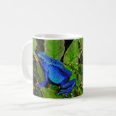青い毒投げ矢のカエルDendrobates Azureus コーヒーマグカップ (正面左)