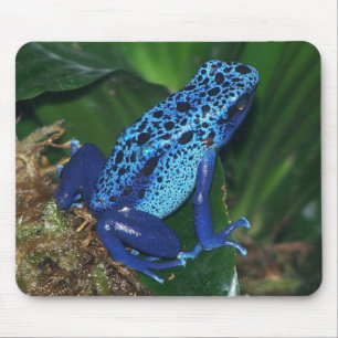 青い毒矢のカエルのポートレート マウスパッド