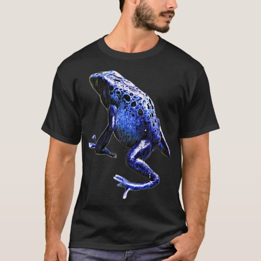 青い毒矢のフrog デザイン 毒矢 tシャツ (正面)