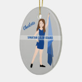 青い毛のガード茶色 セラミックオーナメント (左)