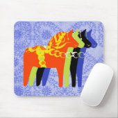 青い民俗背景を持つDalaの馬- マウスパッド (マウス)