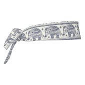 青い民族象のパターン タイヘッドバンド (回転270)