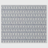 青い民族象のパターン ラッピングペーパー (フラット)