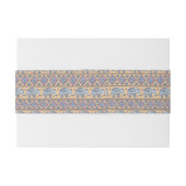 青い民族象の種族パターン 招待状ベリーバンド (裏面例)