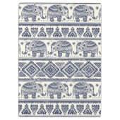 青い民族象パターン クリップボード (裏面)