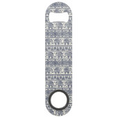 青い民族象パターン スピード栓抜き (裏面)