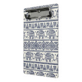 青い民族象パターン ミニクリップボード (アングル2)