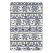 青い民族象パターン ミニクリップボード (裏面)