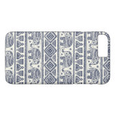 青い民族象パターン Case-Mate iPhoneケース (裏面(横))