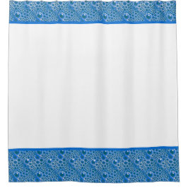 青い気泡を有するシャワーカーテン シャワーカーテン