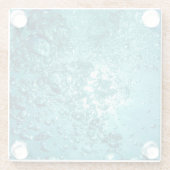 青い気泡 ガラスコースター (裏面)