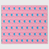 青い気球の上昇 ラッピングペーパー (フラット)