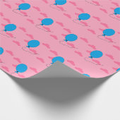 青い気球の上昇 ラッピングペーパー (角)