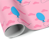 青い気球の上昇 ラッピングペーパー (ロールコーナー)