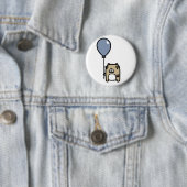 青い気球を持つくま 缶バッジ (インサイチュ)