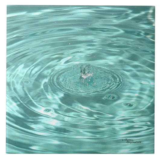 青い水が波打つタイル タイル (正面)