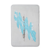 青い水と石で流れる浴場 バスマット (正面縦)