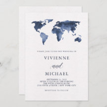 青い水のカラーのワールドマップ（白） | 結婚s