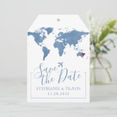 青い水のカラーマップ日付ラゲージタグを保存 (スタンド正面)