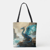 青い水のドラゴン トートバッグ (裏面)