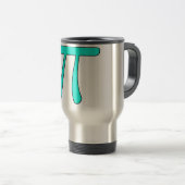 青い水のピンクの熱いベビーライトPi 3.14記号の数学 トラベルマグ (正面右)