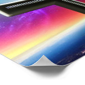 青い水のポスターの上に白い十字 ポスター (角)