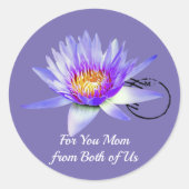 青い水のユリ、クラシック丸いシール ラウンドシール (正面)