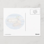 青い水の上のアヒル ポストカード (裏面)