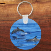 青い水の中のイルカ キーホルダー (正面)