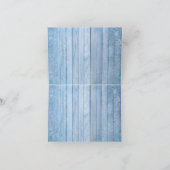 青い水の小石、ピンクのフラミンゴと魚 サンキューカード (内部)