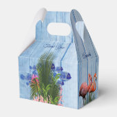 青い水の小石、ピンクのフラミンゴと魚 フェイバーボックス (裏面サイド)