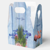 青い水の小石、ピンクのフラミンゴと魚 フェイバーボックス (オープン)