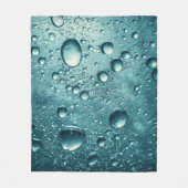 青い水の泡の抽象的な水中背景 フリースブランケット (正面)