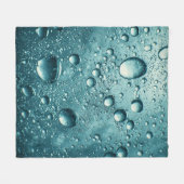 青い水の泡の抽象的な水中背景 フリースブランケット (正面(横))