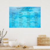 青い水の背景の座席表ポスター ポスター (キッチン)