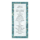 青い水の背景 ラックカード (裏面)