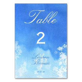 青い水の色と白葉の結婚 テーブルナンバー