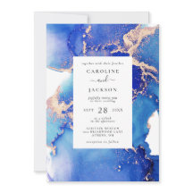 青い水の色と金ゴールド結婚の