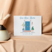 青い水の色のフロントドア私たちは移動はがき ポストカード