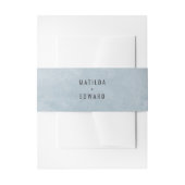 青い水の色のワールドマップ結婚の 招待状ベリーバンド (正面例)