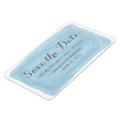 青い水の色の日付マグネットを保存 マグネット (左側)