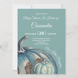 青い水の色の私たちの小さなカボチャ赤ちゃんシャワー