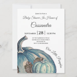 青い水の色の私たちの小さなカボチャ赤ちゃんシャワー